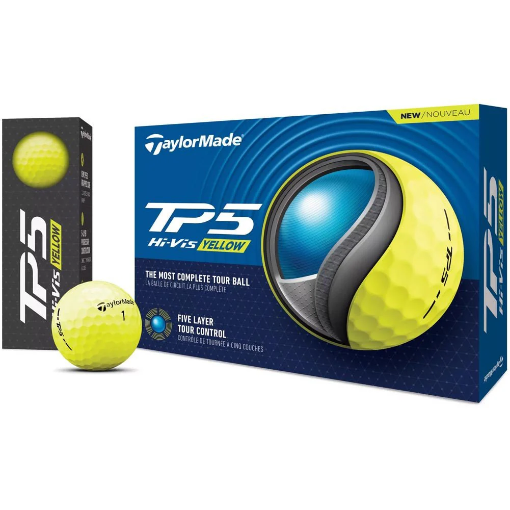TaylorMade TP5 Golf Balls - Yellow - 2024 - Image 6