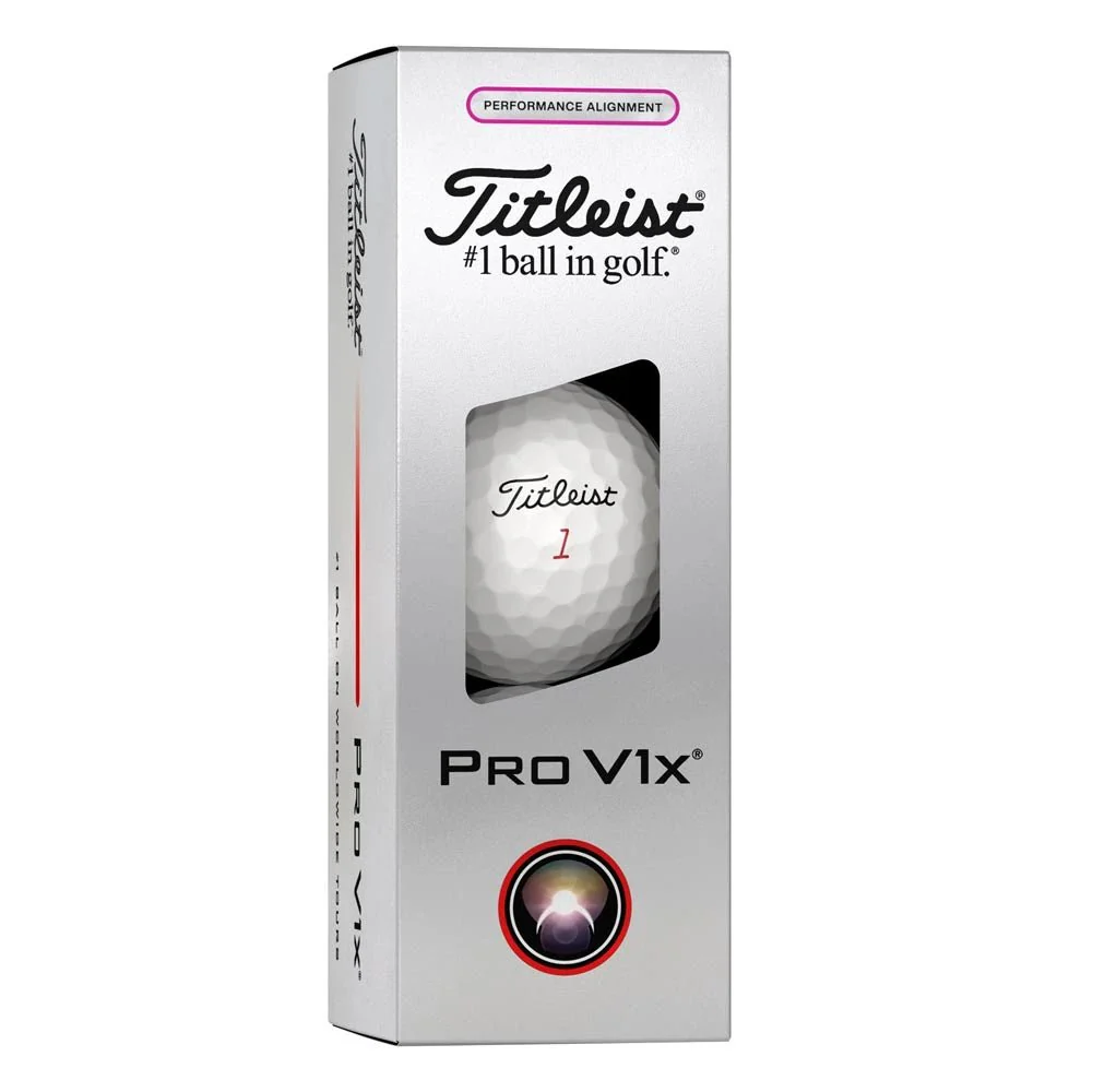Titleist Pro V1x Performance Alignment Golf Balls - Pink - Image 8